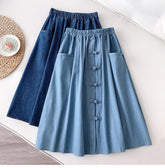 Faldas vaqueras vintage hasta la rodilla con corte en A